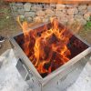 smokeless fire pit with flame on top